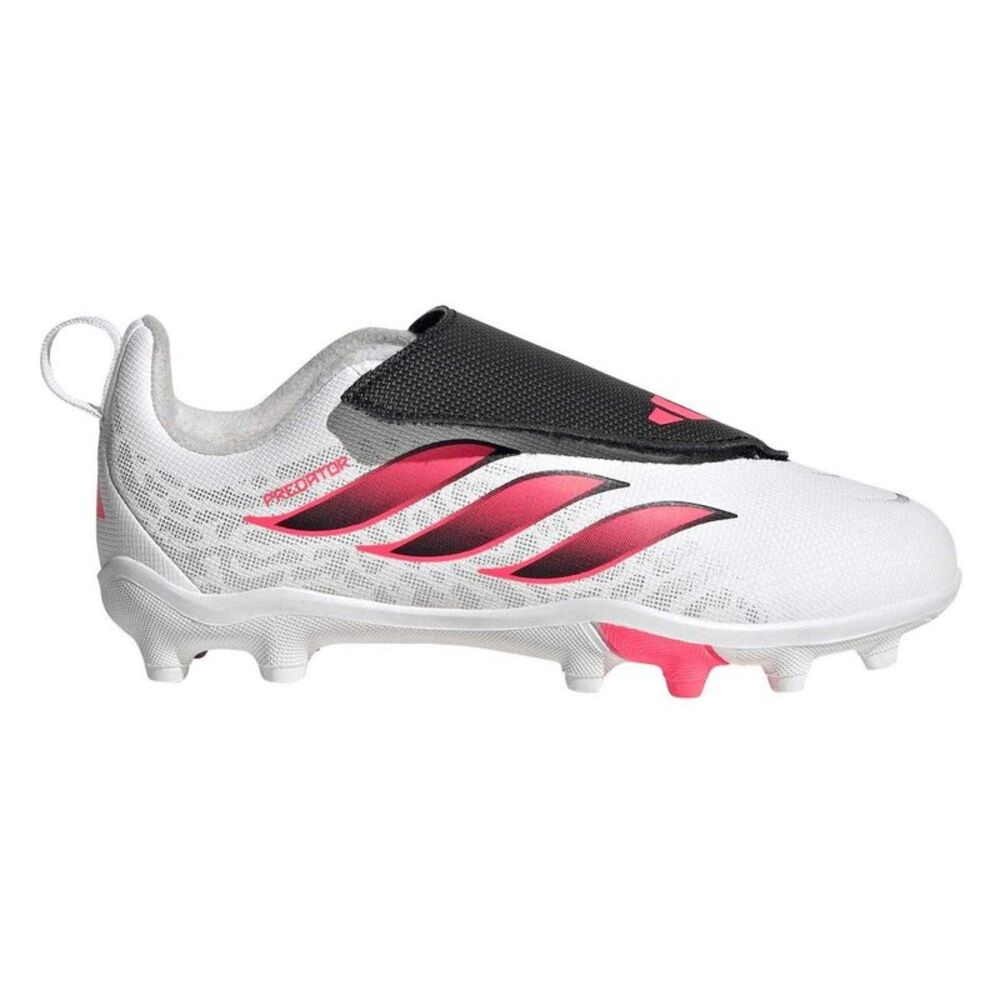 Predator Childrens/Kids Predator Laceless Firm Ground Football Boots / White/Cor